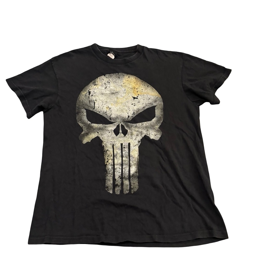 Mad Engine Marvel Punisher Skull Graphic T-Shirt Black 2012 Mens Size Large